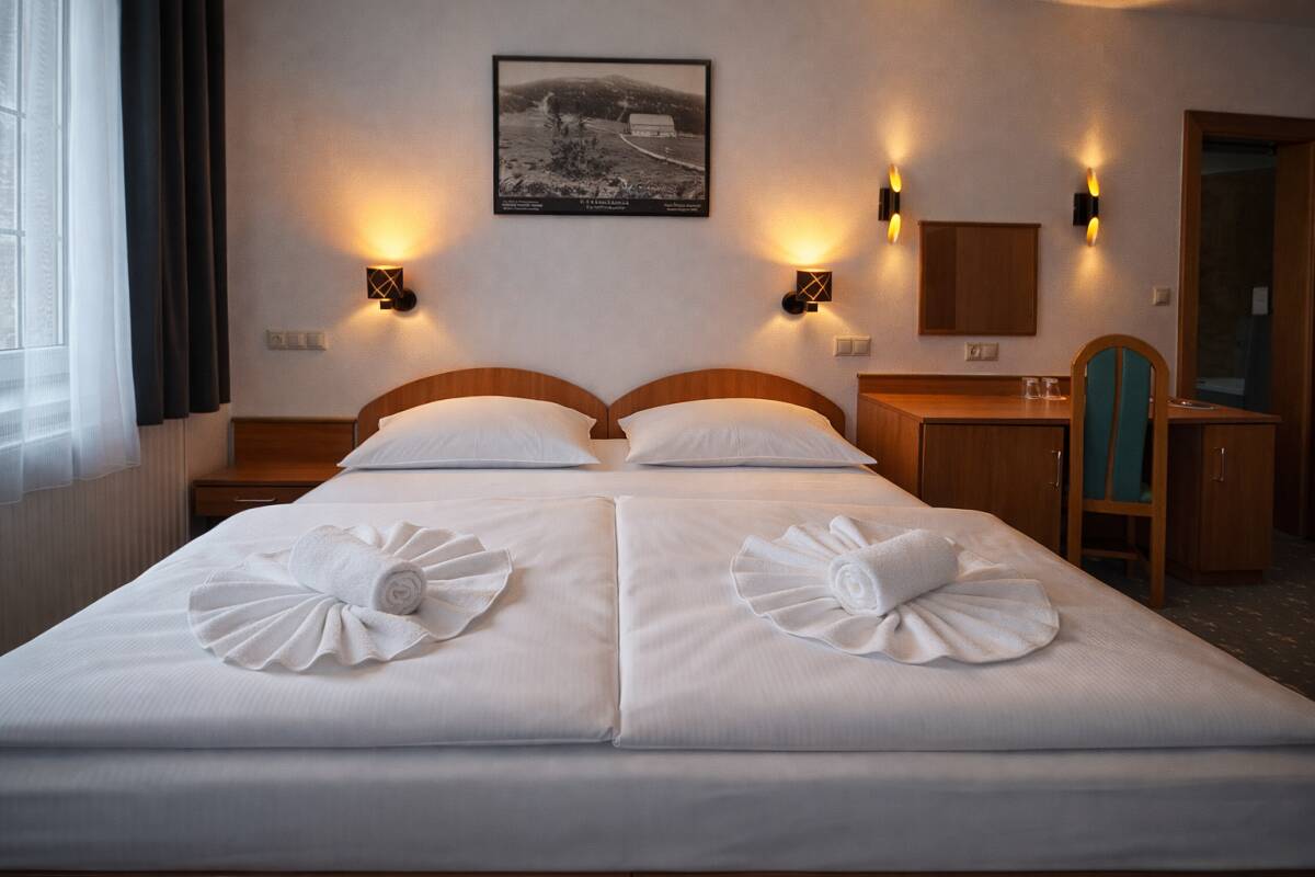 Pohodlný pokoj Comfort v Hotelu Špindlerova Bouda